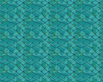 Mermaid Days - Scalloped Turquoise by Cori Dantini for Blend Fabrics - 1 yd