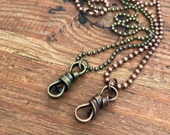 Infinity Necklace Raw Twisted Metal Pendant Custom Couples Jewelry Mens Necklaces Wanderlust Beach Copper Chain Necklace Gift Man