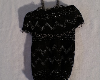 1880-90 Black Chandelier Handbag