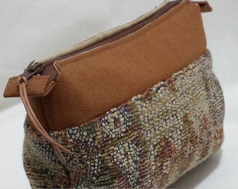 Tapestry with Cinnamon Trim Cosmetic Bag, Zippered Pouch, Makeup Bag, gift ideas for women