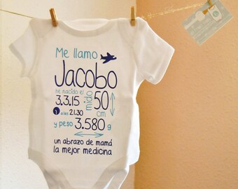 Body Bebe. Mi Primer Body. Body Personalizado. Regalo al nacer. Recién Nacido. Regalo especial. Regalo personalizado. Regalo bautizo.