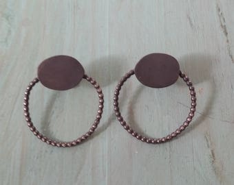Hoop earrings, black hoop earrings, beaded silver wire hoop earrings