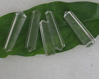 5 Clear Quartz Crystals Double Terminated 35mm