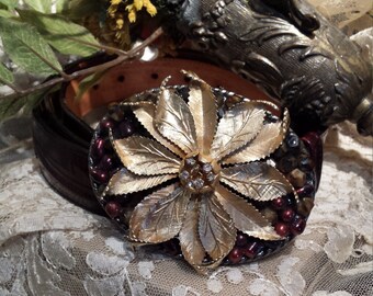 Vintage jeweled belt buckle