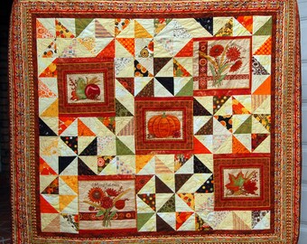 Fall Pumpkin Couch or Lap Quilt