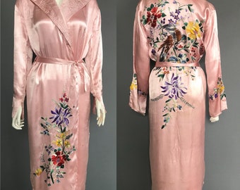 1930s embroidered robe/ embroodered dressing gown
