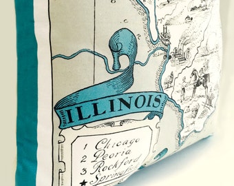 Illinois State Pillow Cover with Insert