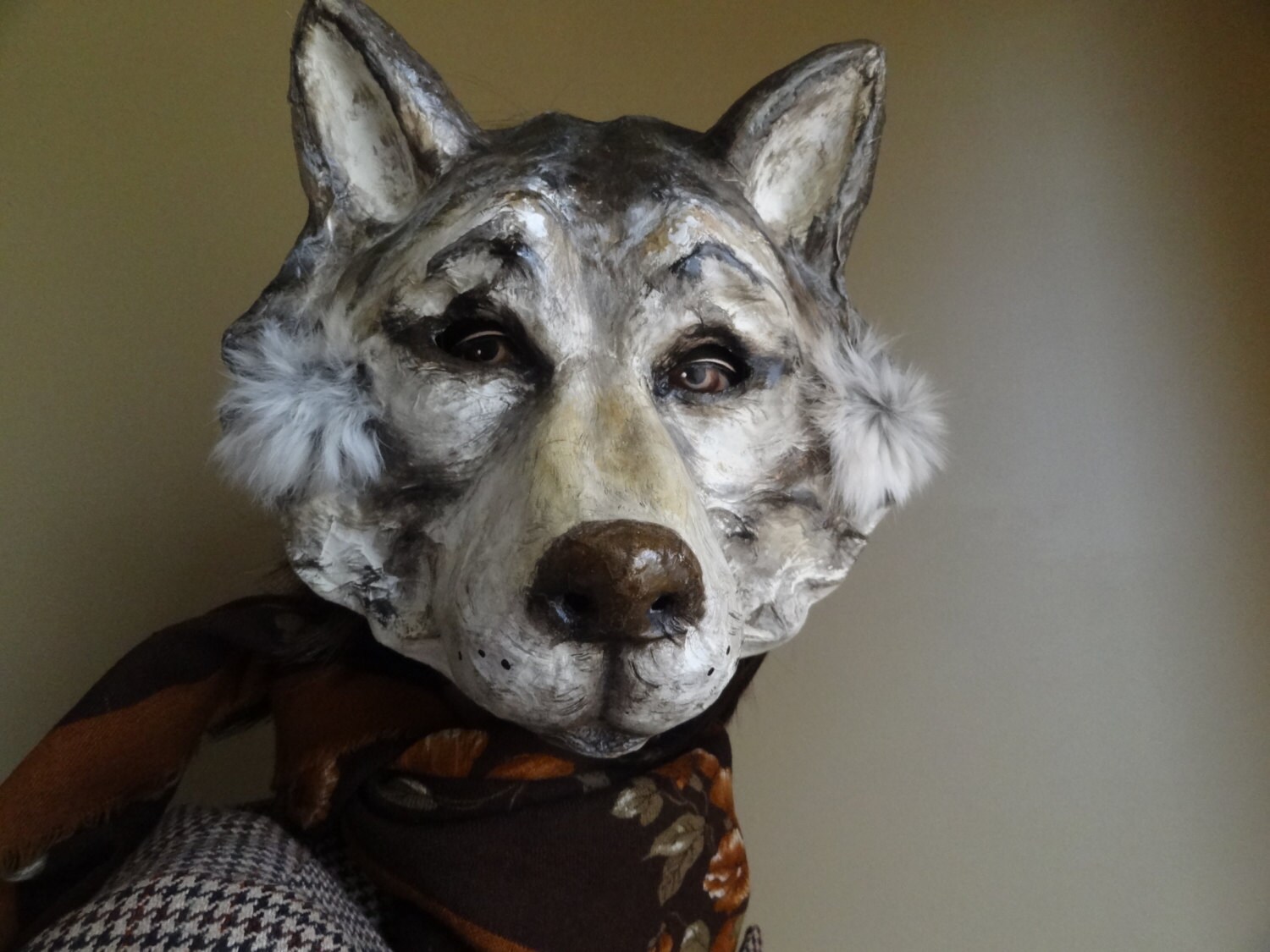 Masquerade masks Paper mache wolf mask wolf costume
