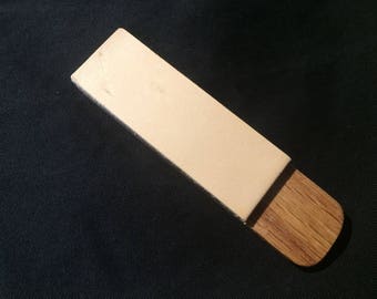 Premium Solid Oak and 10oz Leather Micro Pocket Strop for Knives and Tools