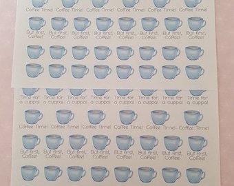 Time For A Cuppa Watercolour Stickers