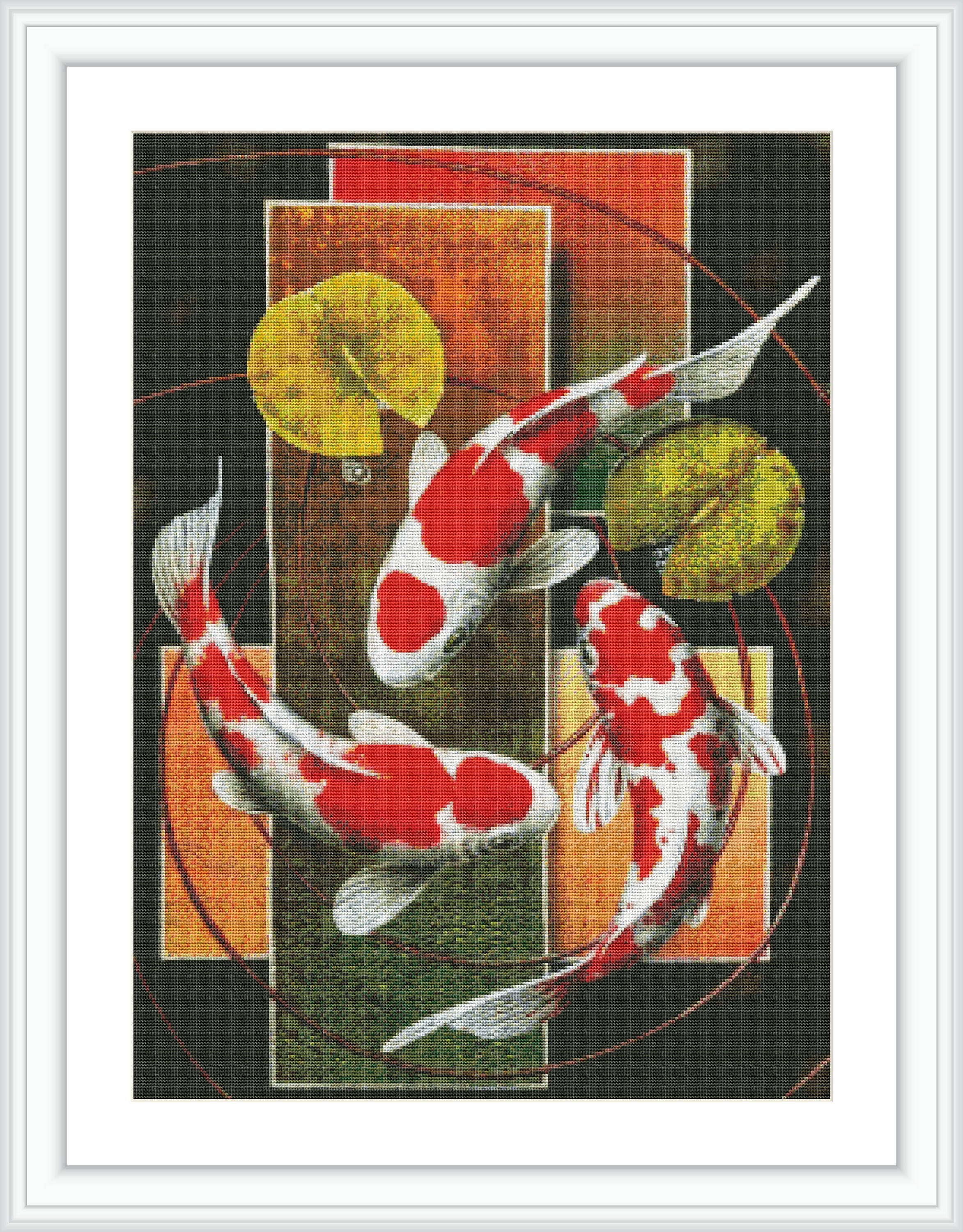 Counted Cross Stitch Pattern Koi Fish Large Cross Stitch