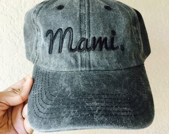 Washed Black Mami/ Mama Baseball Cap