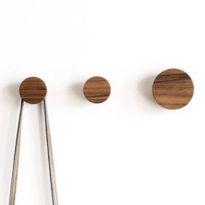 Wall hooks - walnut hook - coat hooks - wooden wall hooks - modern hook - rustic wall hooks - walnut knobs - scarf hooks - hat hooks