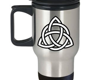 Celtic Gift, Triquetra, Knot, Travel Mug, Stainless Steel