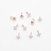 Tiny Pink Opal Gemstone Pendant . Tiny Pink Opal Charm . Tiny Gemstone Charm . Polished Rose Gold Plated over Brass - 2pcs / IA0149-RGPKO