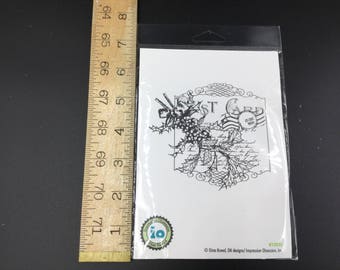 Cling mount Christmas Postcard Rubber Stamp