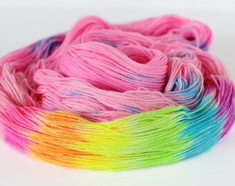 DASH 438 yards on Amazing Sock Yarn / 4 ply merino, hand painted self striping