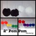 Pom Pom Earrings/Pom Pom Puffs/ Pom Pom Dangle Earrings/Real Pom Pom Ball Earrings/2 inch Pom Pom/Kawaii/Harajuku/Kawaii/Cruelty Free