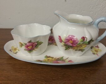 Shelley Begonia Cream and Sugar 3 pc. set