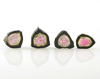 Watermelon Tourmaline Four Slices Polished 10.95 carats