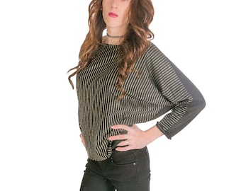 Black and Gold Blouse Stripe