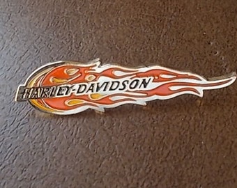 Vintage~Collectable~Harley Davidson Pin~Harley Jewelry~Biker accessorie~Motorcycle~ Harley Flame Pin~90's~Jacket Pin~Vest Pin~Biker Gift