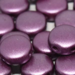 DiscDuo Pastel Bordeaux 2-hole disc shape 6mm Czech glass pressed beads, 30 beads 25032