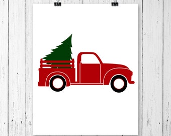 INSTANT DOWNLOAD! Christmas Truck SVG,Christmas Tree Truck svg, Christmas Svg, Merry Christmas Svg, Cricut Cut Files, Sihouette Cut Files