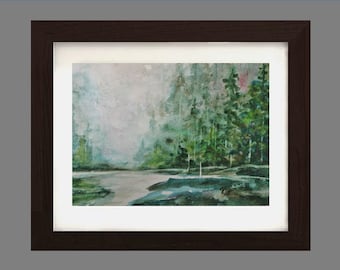 In the Forest- Original Watercolor Painting- GREAT GIFT 8x10