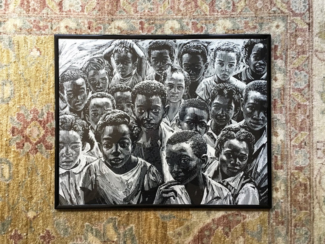 Vintage Wall Art African American Art Print Art Black Children