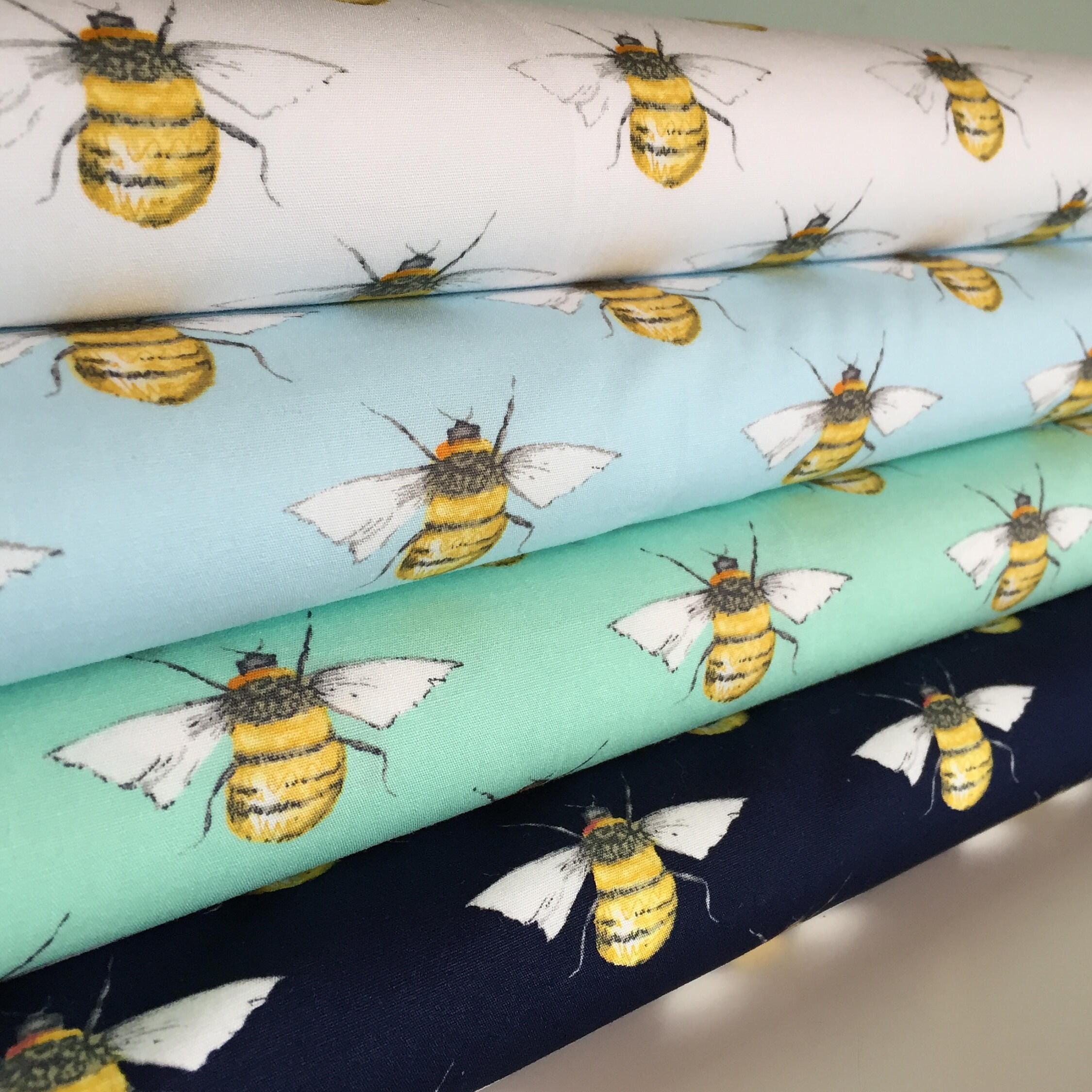 Bumble Bee 100% Cotton Poplin Fabric Honey Bee Cotton