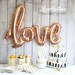 Bridal Shower Decorations, Love Balloon Wedding Photo Props, Dessert Table Decor Rose Gold Mylar Balloon, Birthday, Baby Shower, Valentines