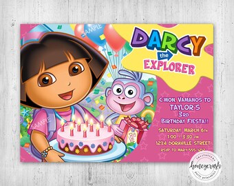 Dora Birthday Invitation - Printable Digital File