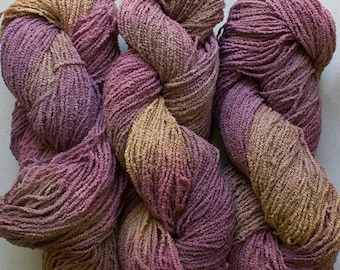 Organic Cotton Boucle, hand painted, 225 yds- Sandstone