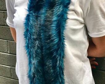 Faux fur scarf, faux fur hat, faux fur cuffs, russian style hat, fluffy hat - Teal