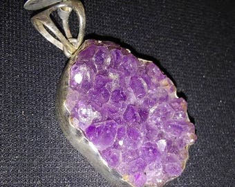 XL Amethyst Druzy Pendant