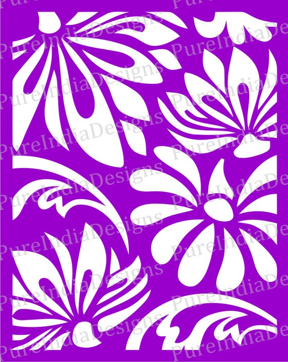 Download Large lotus Pattern SVG Floral Stencil Laser Cut Panel