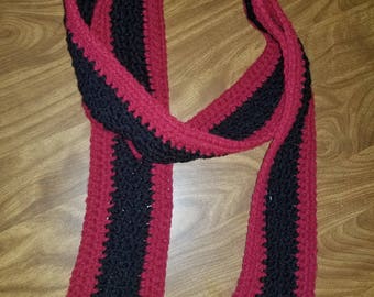 Black/Maroon Stripe Scarf