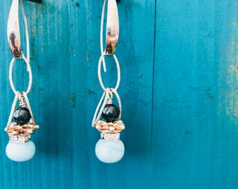 Blue Peruvian Opal Dangles