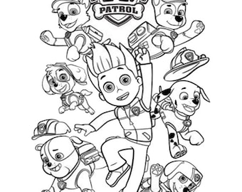  Paw  patrol  coloring  Etsy