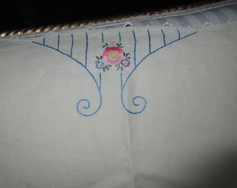 VINTAGE HAND EMBROIDERED Tablecloth