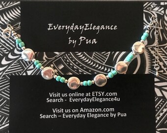 Silver Plated Turquoise Single-Stand Bracelet