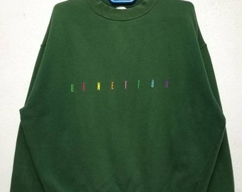 Vintage Benetton United Colors Of Benetton Big Logo Sweater Sweatshirt Made in italy