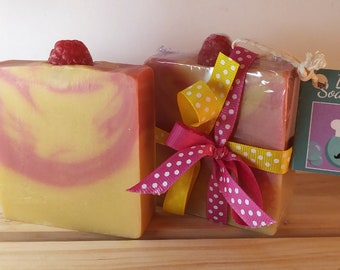Raspberry Lemon Squares Soap - Dessert Soap - Artisan Soap - Handcrafted Soap - Vegan Soap - Cold Process Soap - Cute Soap - Gift For Mom
