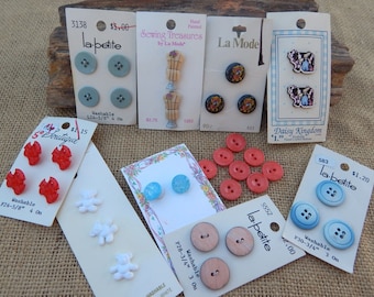 Lot of 182 Buttons on Cards ~ Buttons on Cards ~ 182 Buttons on Cards