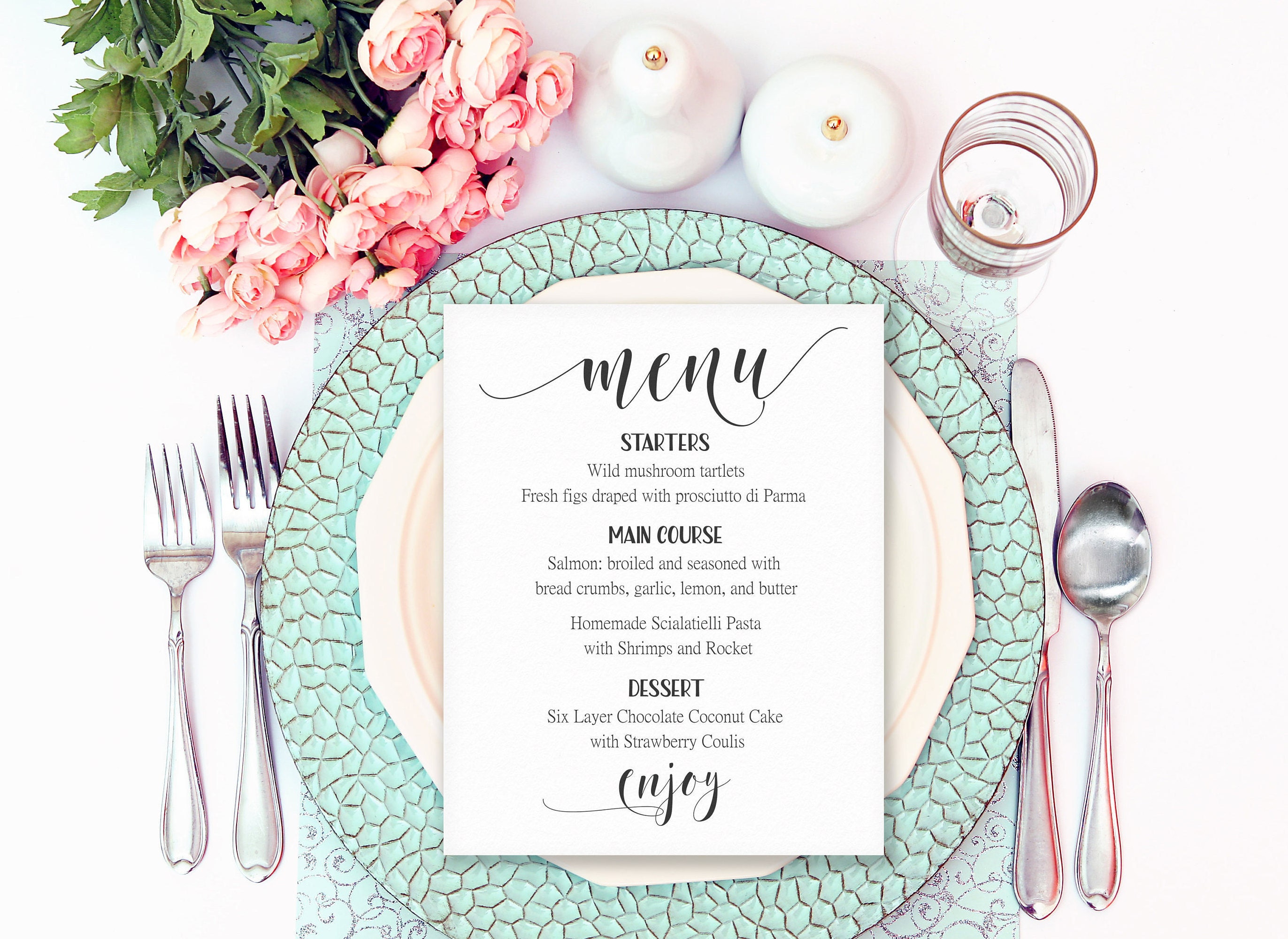 Wedding Menu Printable Wedding Menu Template Table Menu