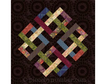 Zentricity II - paper pieced quilt block pattern, celtic knot quilt pattern, medallion, foundation piecing