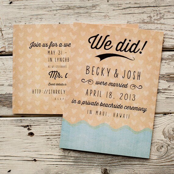 Beach Wedding Announcement Wedding Announcements The Wave