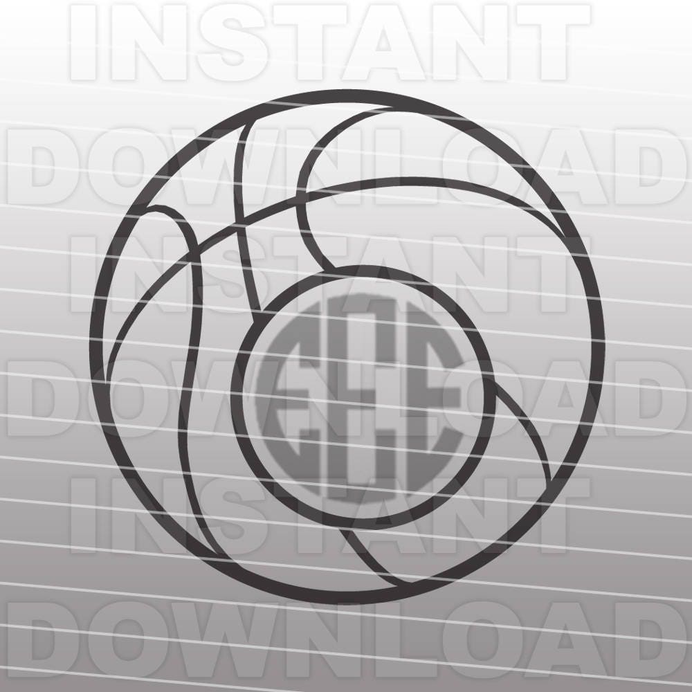 Download Basketball Monogram SVG File Cutting Template-Clip Art for