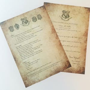 Lettre Poudlard Personnalisable - Français